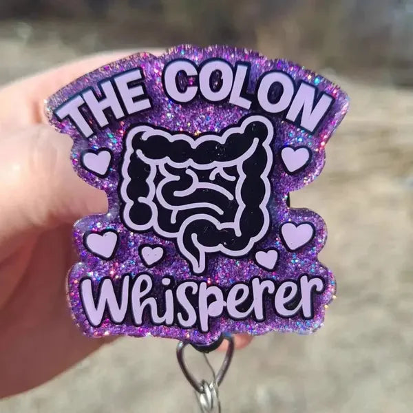 Funny GI Nurse The Colon Whisperer Badge Reel