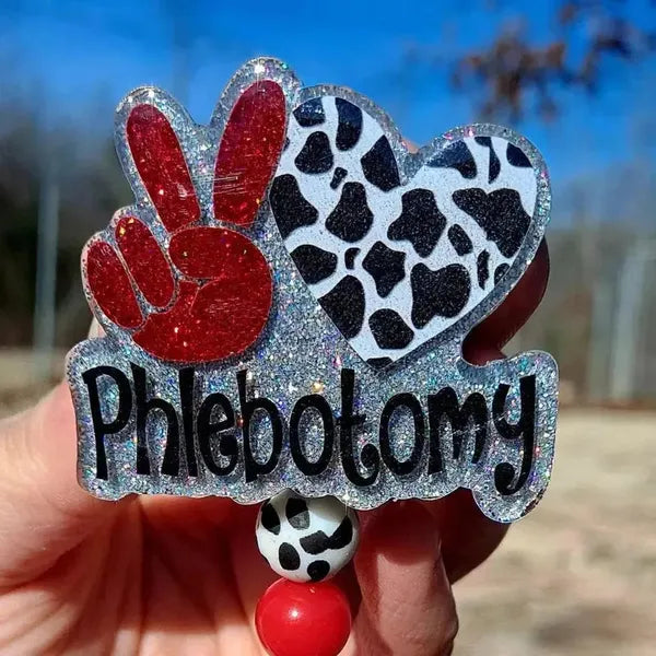 Peace Love Phlebotomy Badge Reel