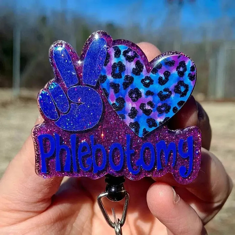 Peace Love Phlebotomy Badge Reel