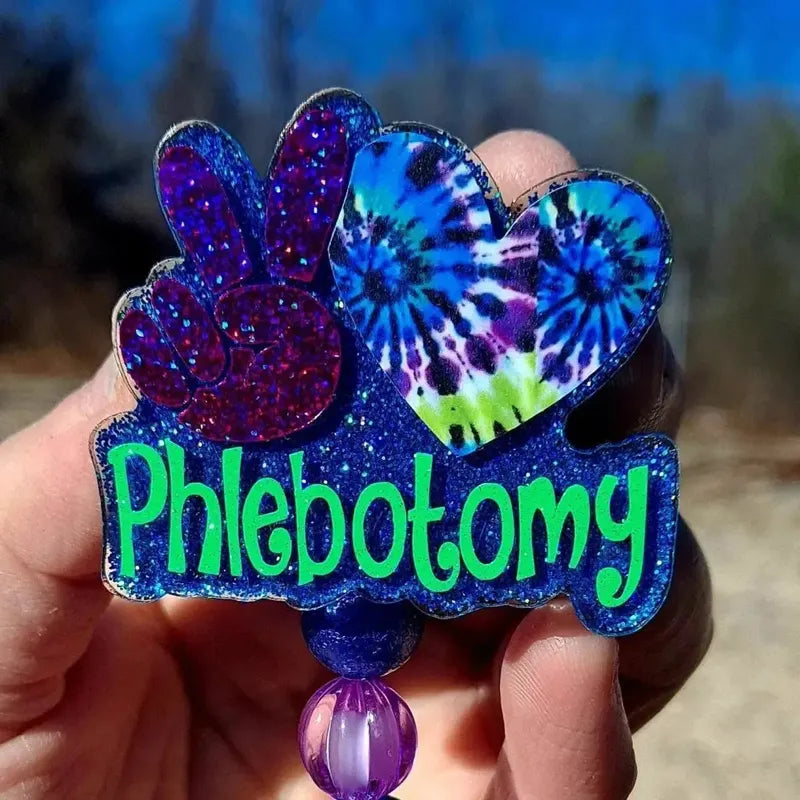 Peace Love Phlebotomy Badge Reel