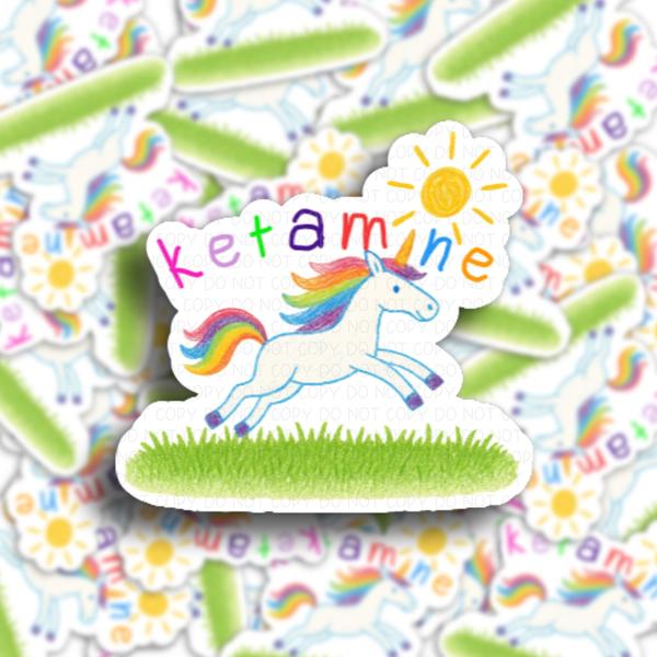 Ketamine Unicorn Vinyl Sticker
