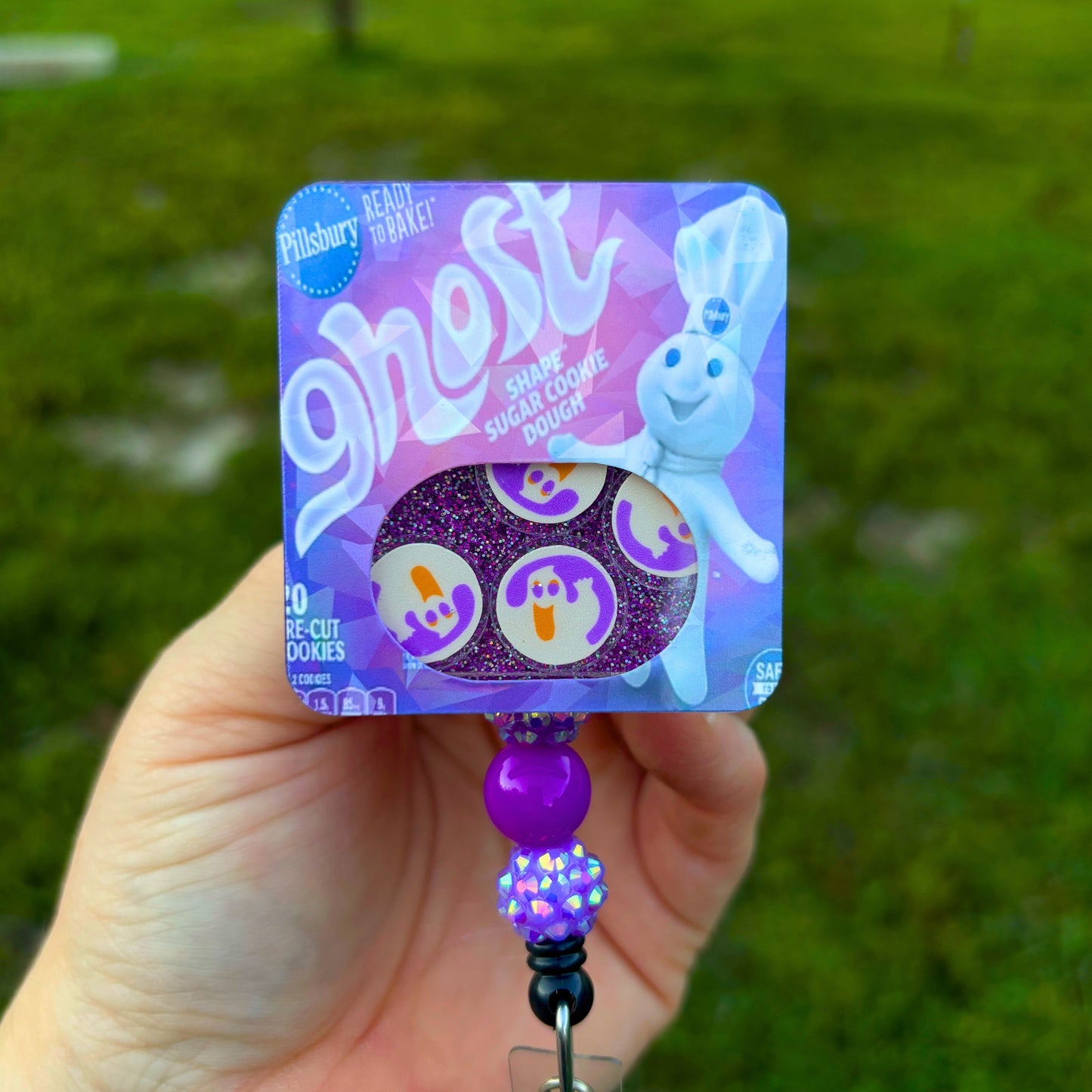 Halloween Shape Sugar Cookies Shaker Badge Reel