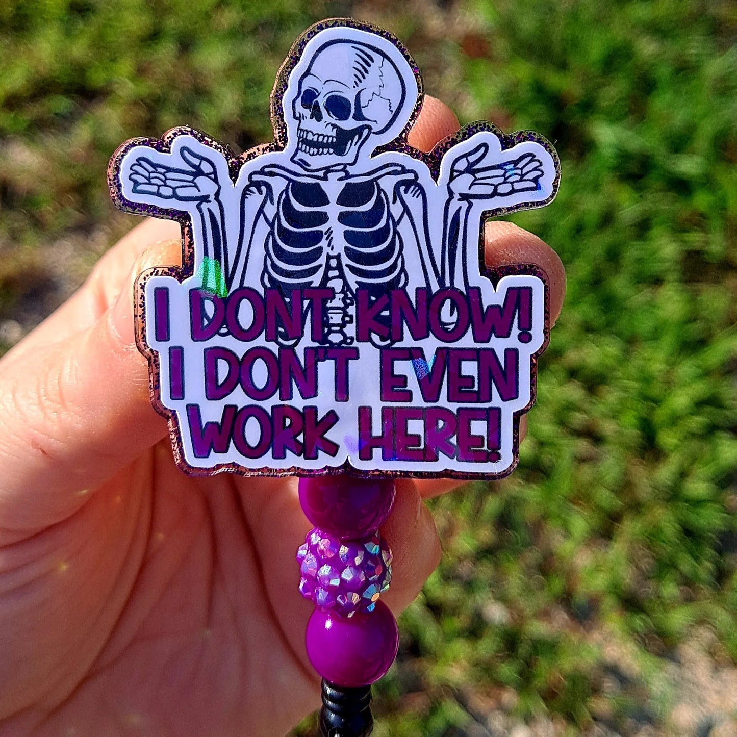 The Badge Boutique Co: Funny Skeleton Retractable Badge Reel for Nurses, CNA, X-ray Techs, Pharmacy Tech