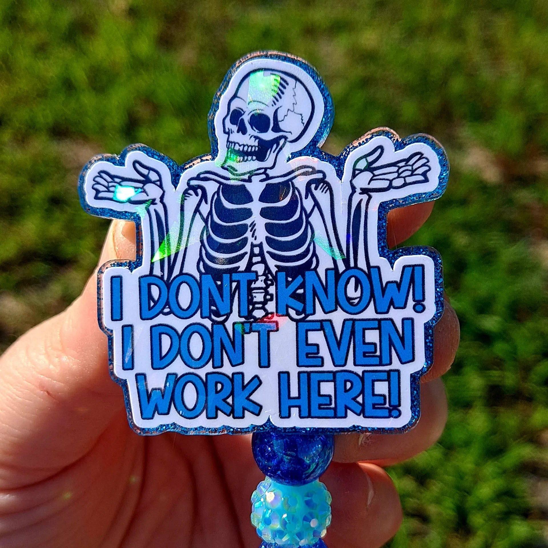 The Badge Boutique Co: Funny Skeleton Retractable Badge Reel for Nurses, CNA, X-ray Techs, Pharmacy Tech