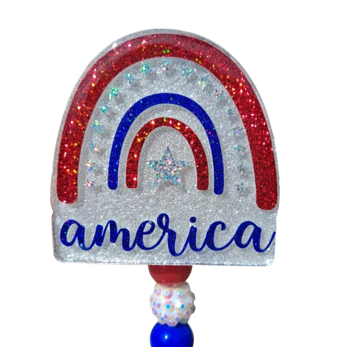 America 4th of July Rainbow Badge Reel