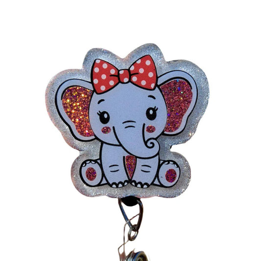 Cute Baby Elephant Badge Reel