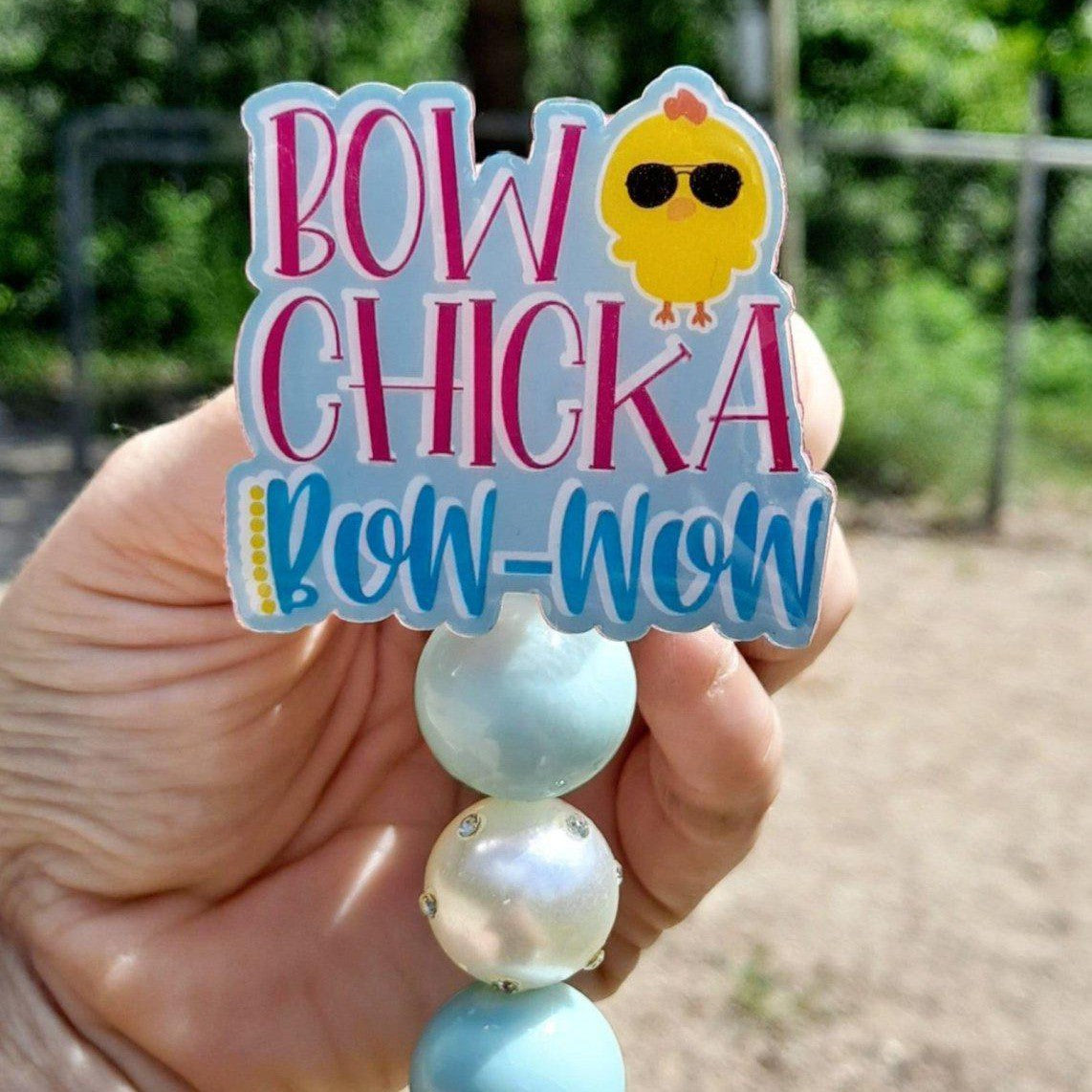 Bow Chicka Bow Wow Badge Reel - The Badge Boutique Co
