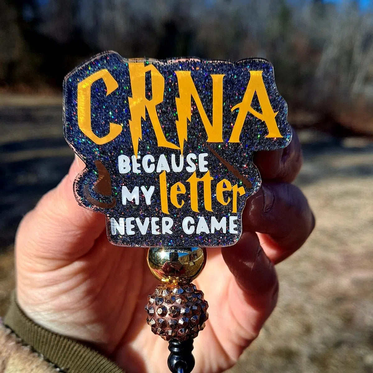 CRNA because my letter never came work id badge reel holder clip.