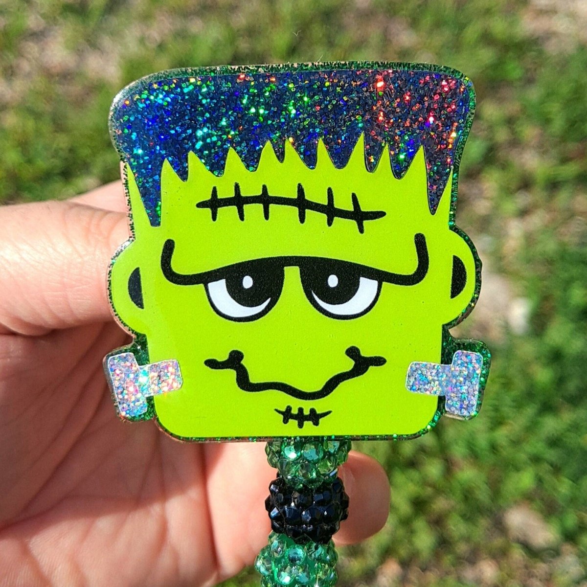 Cute and Spooky Frankenstein Work Id Badge Reel - The Badge Boutique Co