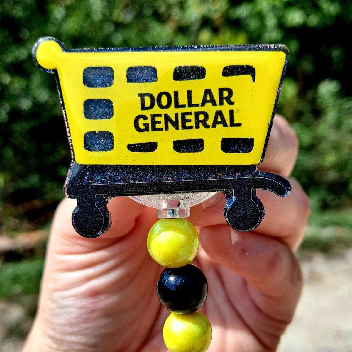 Dollar General Shopping Cart Id Badge Reel Holder Clip.