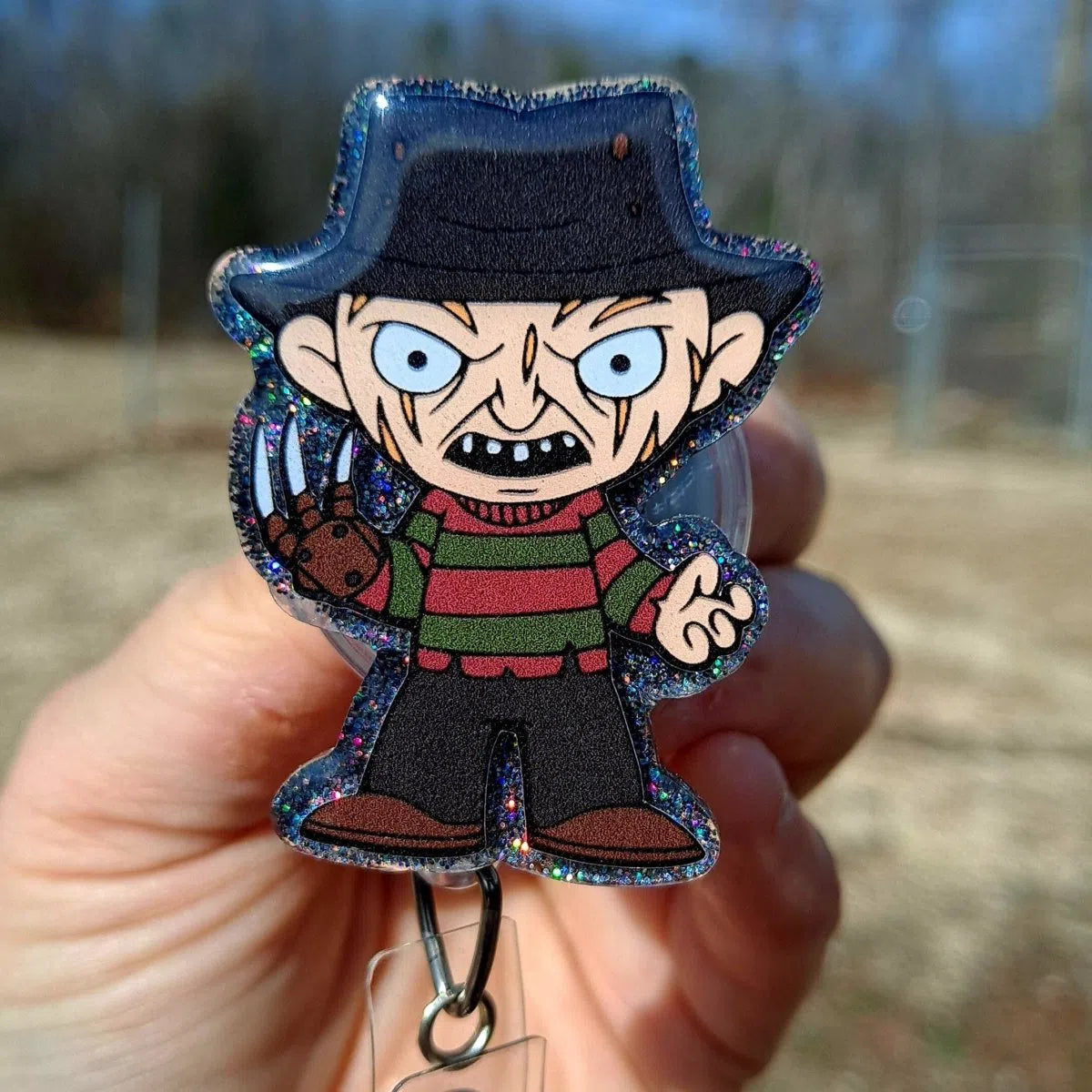 Freddy Krueger Halloween Work Id Badge Reel