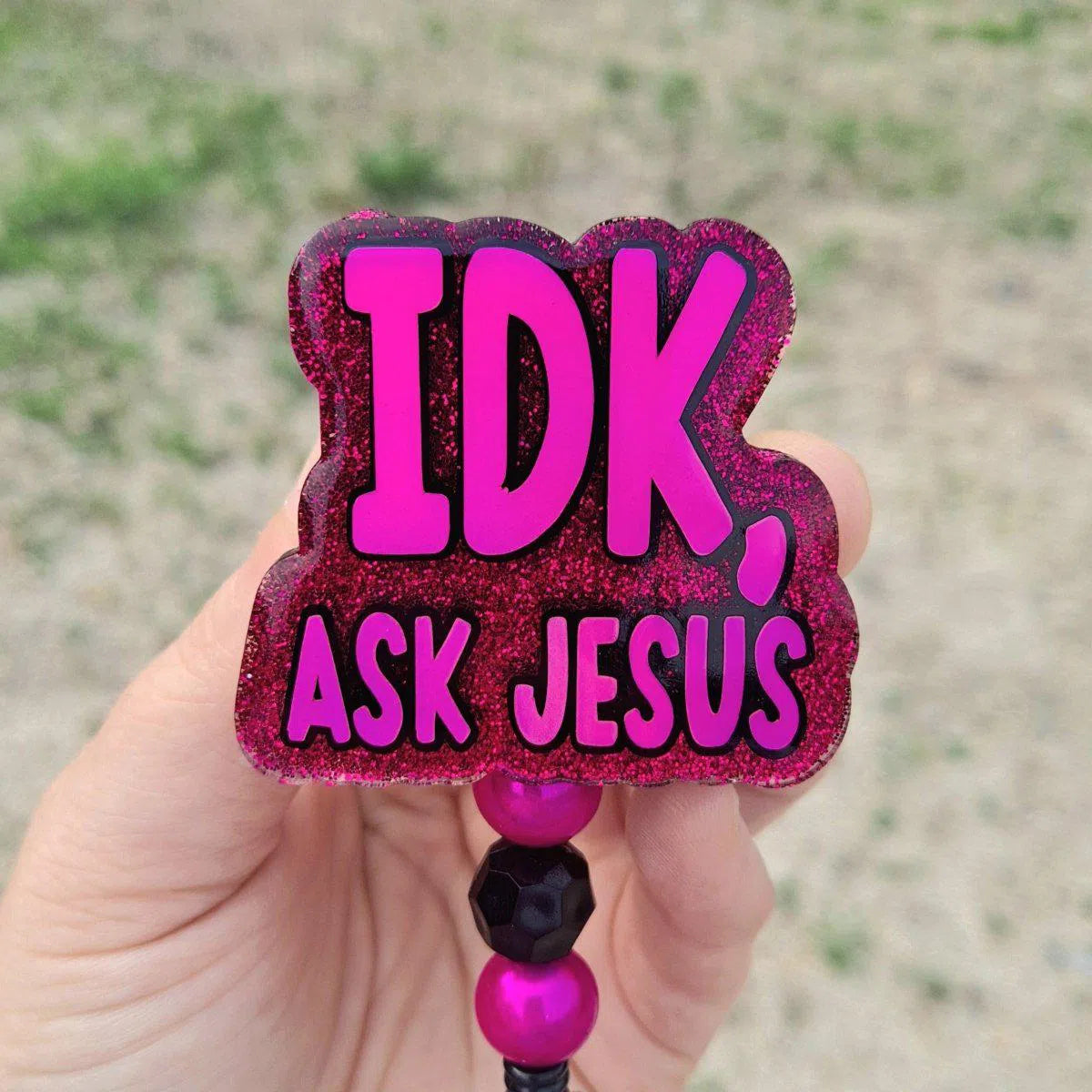 Funny Badge Reel Idk Ask Jesus Retractable Work Id Badge Holder Clip