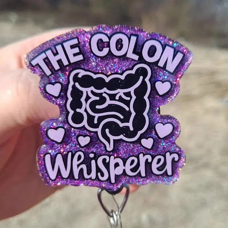 Funny GI Nurse The Colon Whisperer Badge Reel