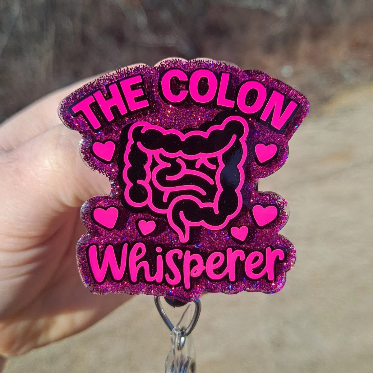 Funny GI Nurse The Colon Whisperer Badge Reel