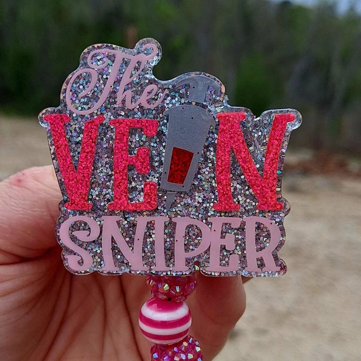 Funny Phlebotomist Vein Sniper Work Id Badge Reel Holder Clip.