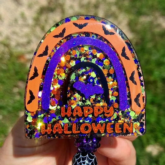 Happy Halloween Rainbow Badge Reel