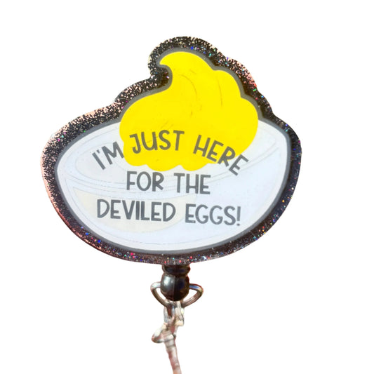 Funny Thanksgiving Deviled Eggs Badge Reel