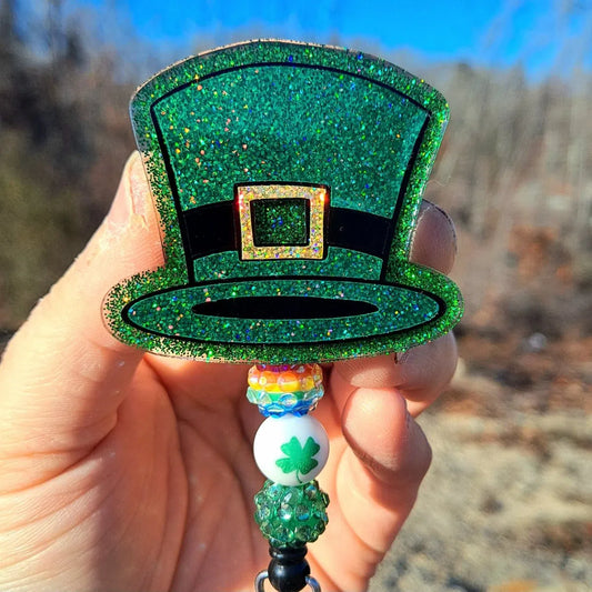 Leprechaun Hat Work Id Badge Reel