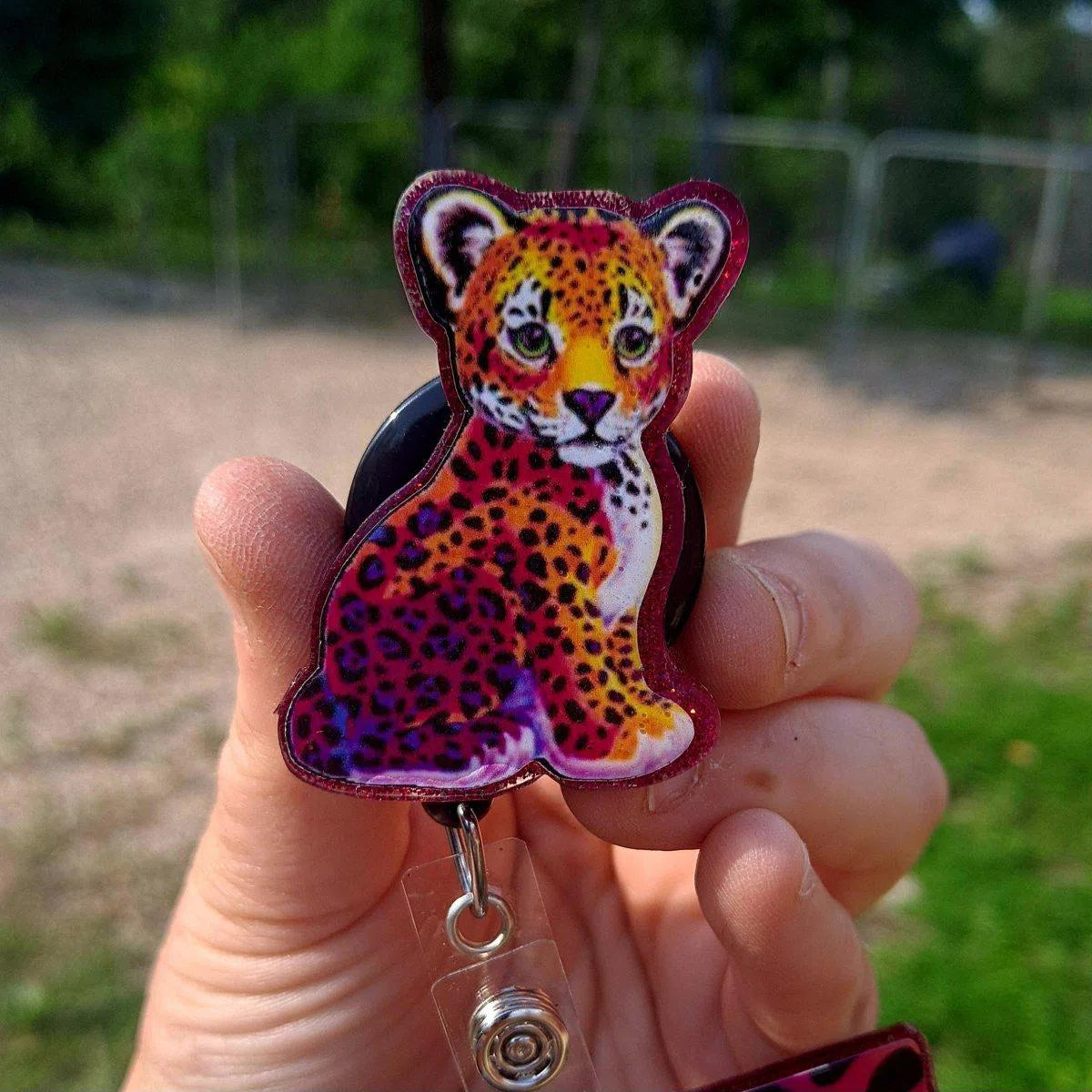 Lisa Frank Inspired Badge Buddy and Badge Reel Set