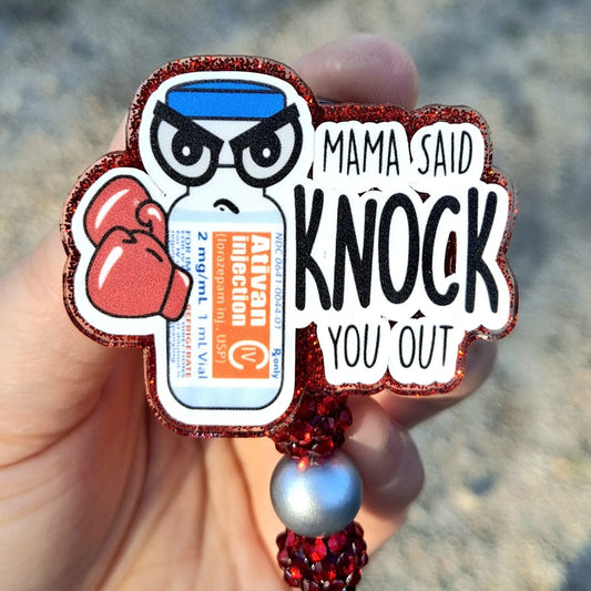 Funny Mama Said Knock You Out Badge Reel