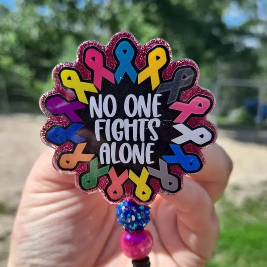 Nobody Fights Alone Cancer Awareness Work Id Badge Reel