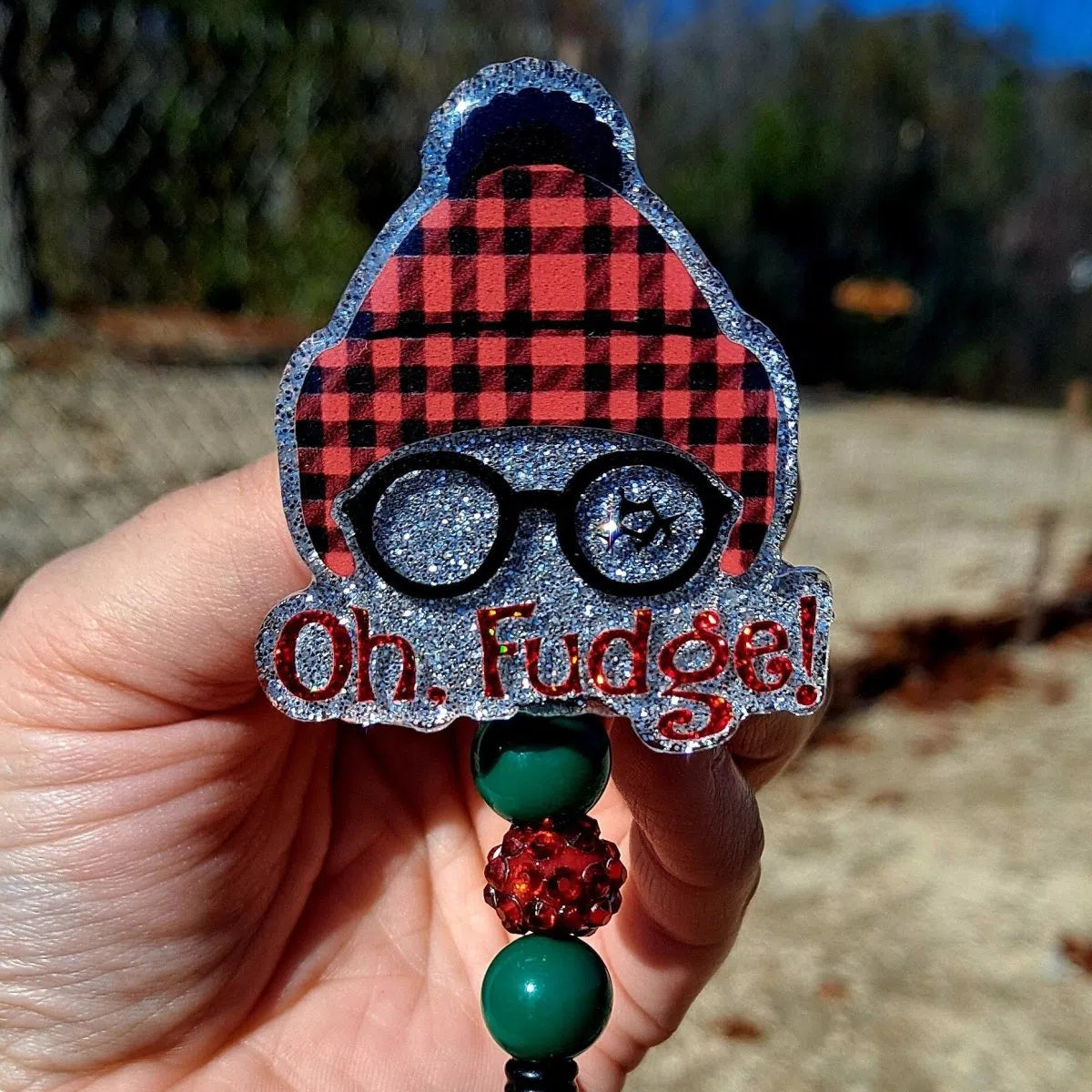 Oh Fudge Christmas Story Work Id Badge Reel Holder Clip.