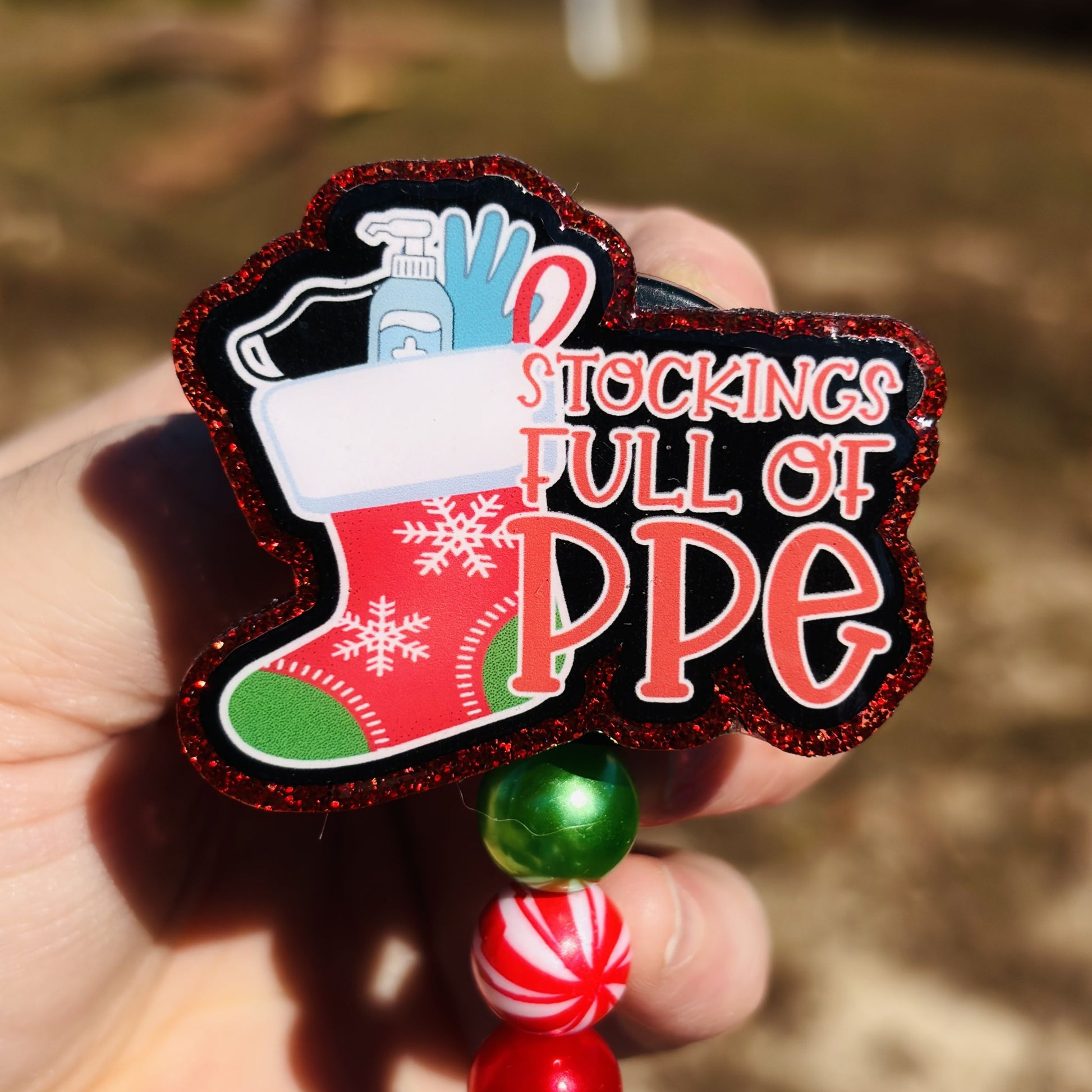 Stockings Full of PPE Badge Reel