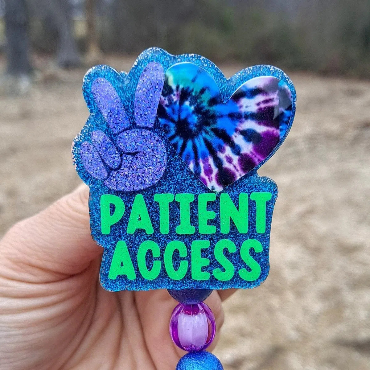 Peace Love Patient Access Work Id Badge Reel Holder Clip.