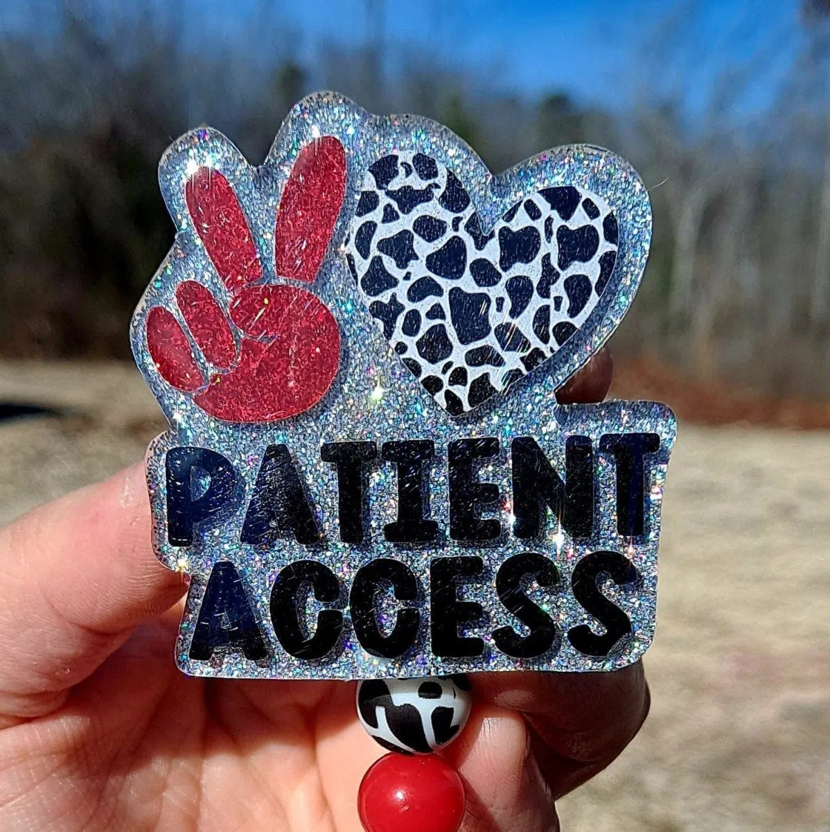 Peace Love Patient Access Work Id Badge Reel Holder Clip.