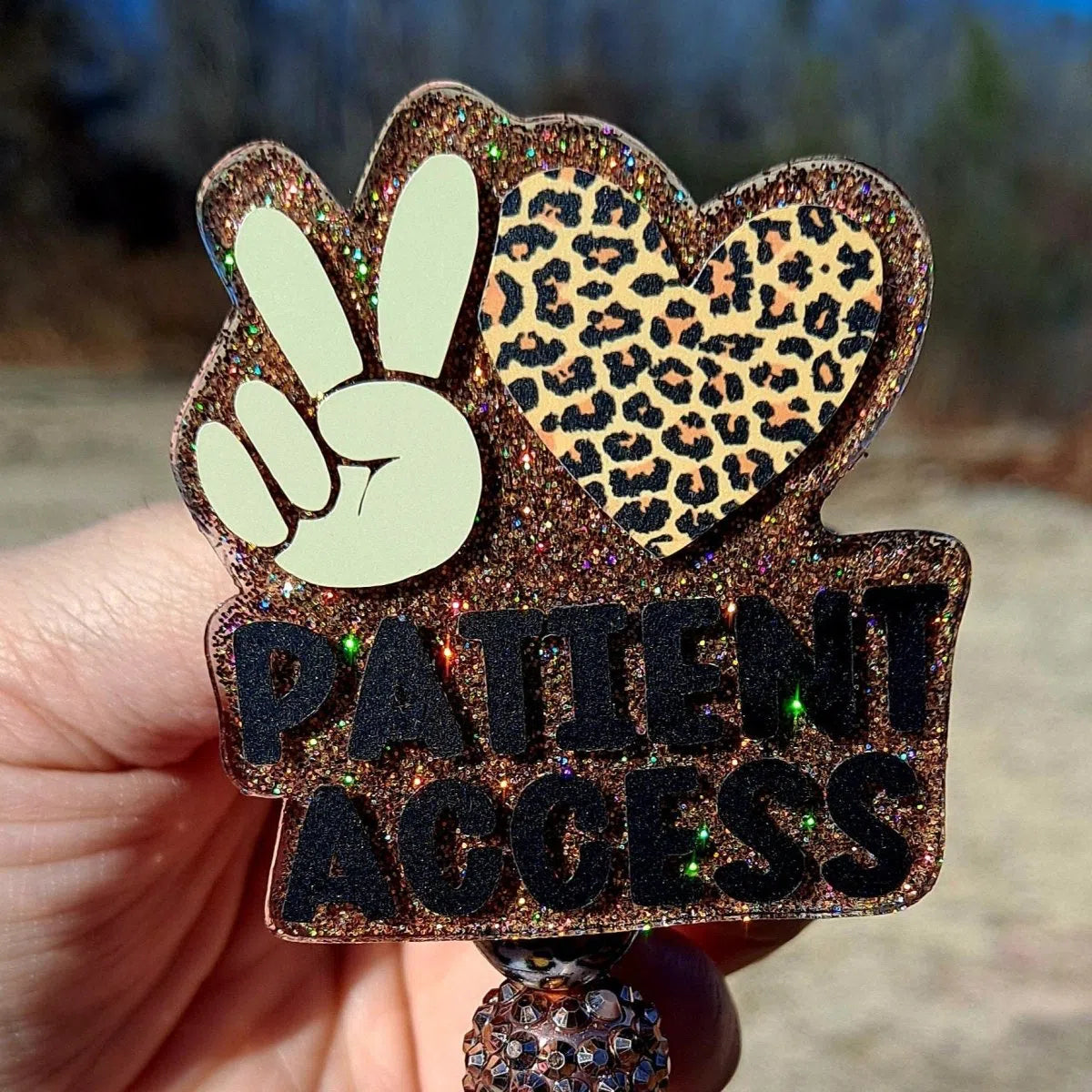 Peace Love Patient Access Work Id Badge Reel Holder Clip.