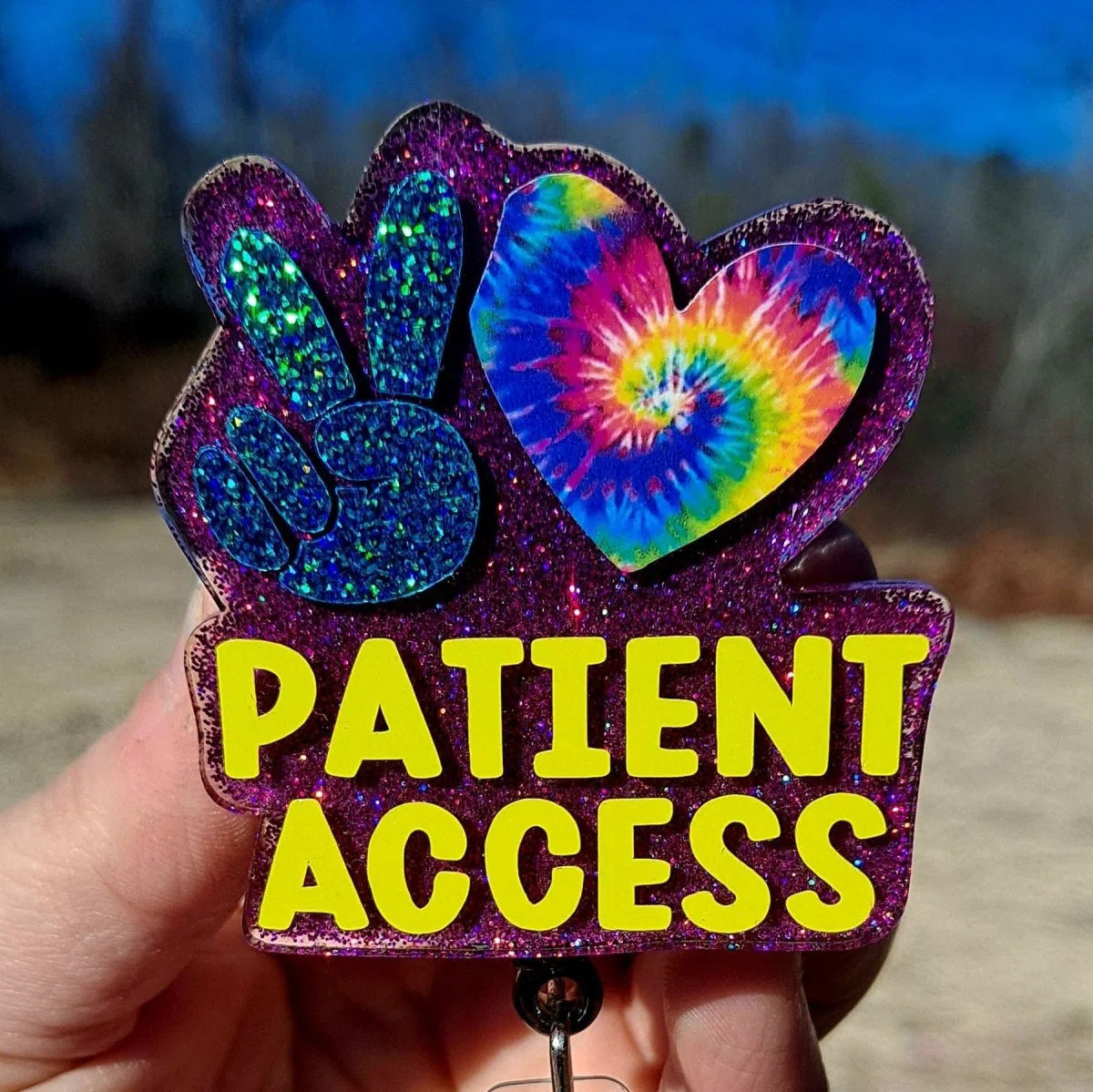 Peace Love Patient Access Work Id Badge Reel Holder Clip.