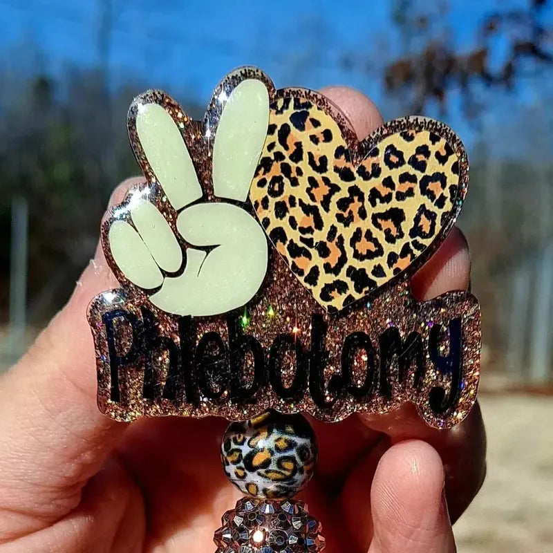 Peace Love Phlebotomy Badge Reel