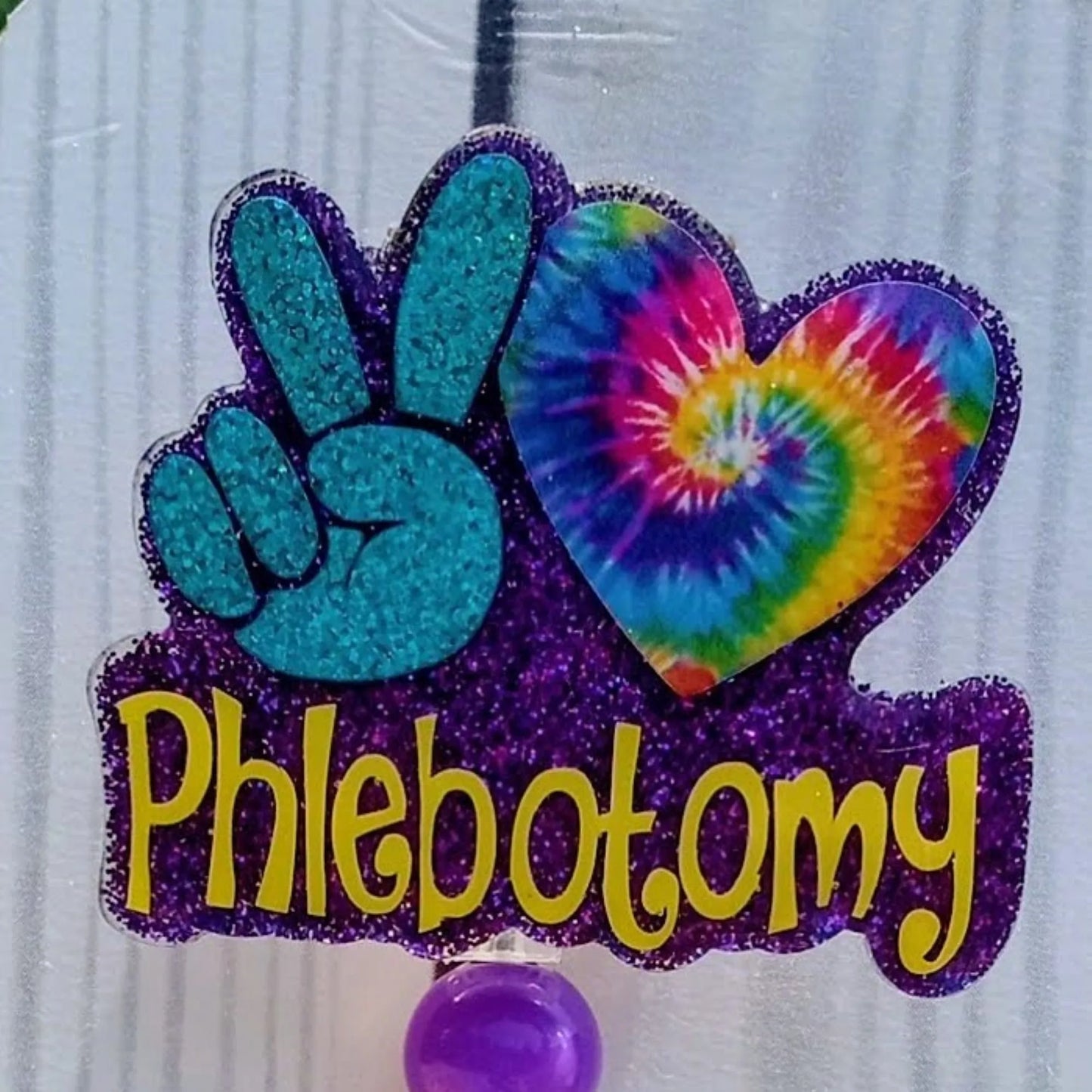 Peace Love Phlebotomy Badge Reel