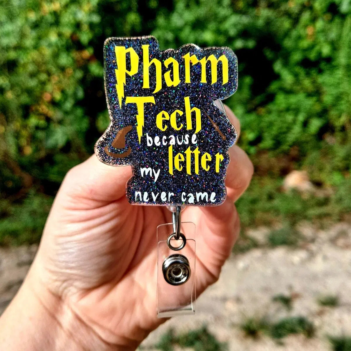 Pharmacy Tech Because My Letter Never Came Work Id Badge Reel Holder Clip.