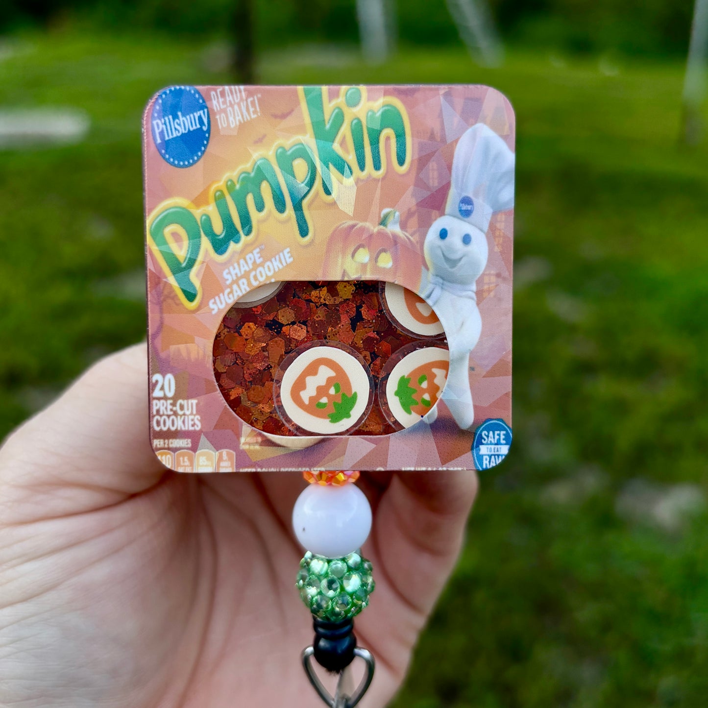 Halloween Shape Sugar Cookies Shaker Badge Reel
