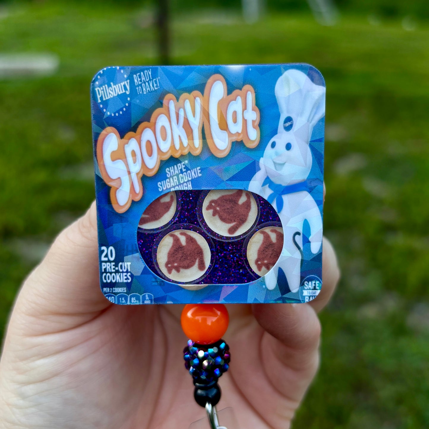 Halloween Shape Sugar Cookies Shaker Badge Reel