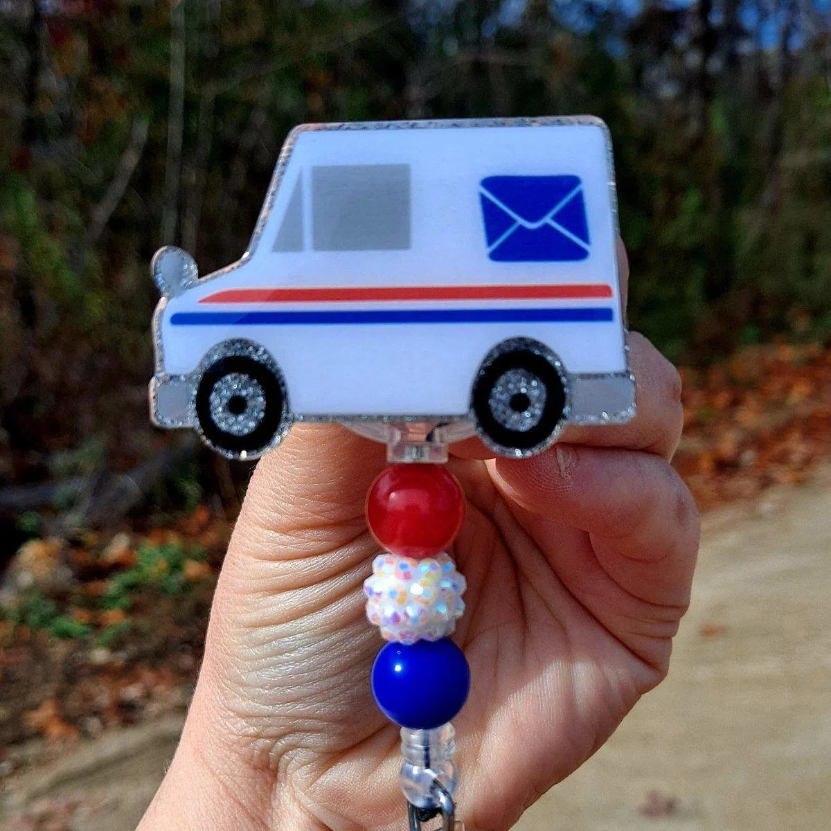 Postal Truck Employee Work Id Badge Reel Holder Clip.