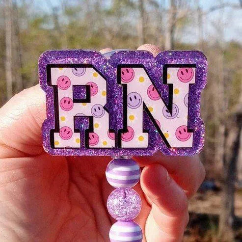 RN Registered Nurse Work Id Badge Reel Holder Clip.