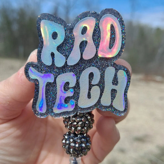 Rad tech work id badge reel holder.