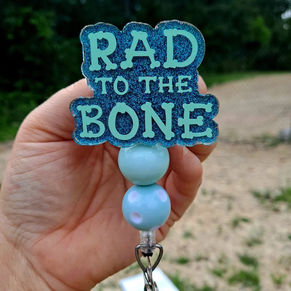 Rad to the Bone Radiology Tech Work Id Badge Reel Holder Clip.