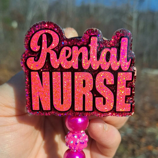 Rental Nurse Work Id Badge Reel Holder Clip