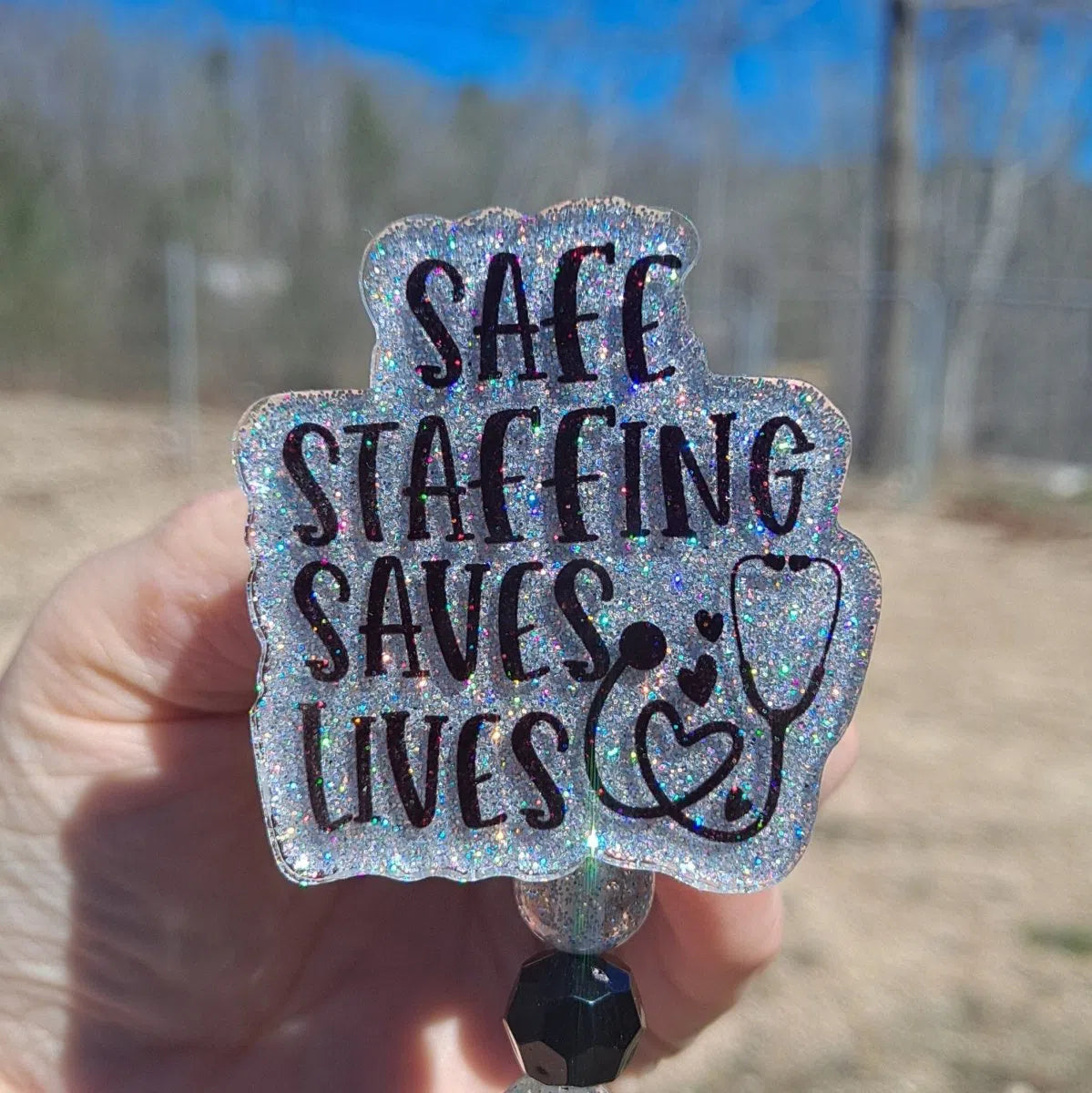 Safe Staffing Saves Lives Work Badge Reel