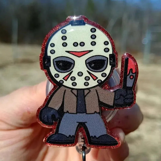 Scary Jason Chibi Work Id Badge Reel