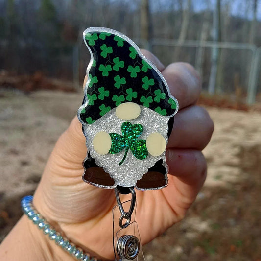 St. Patrick's Day Gnome Work Id Badge Reel