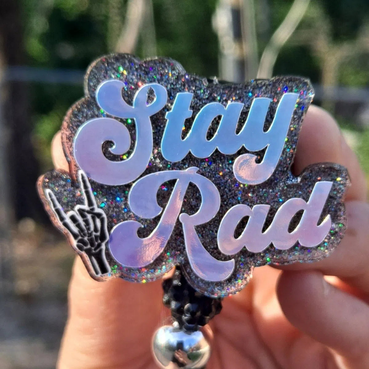 Stay Rad Radiology Tech Work Id Badge Reel Holder Clip.