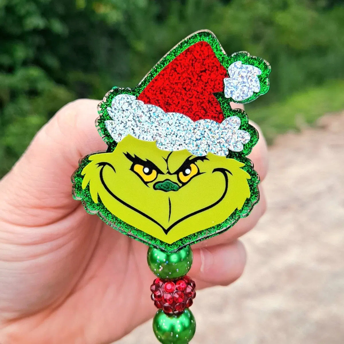 The Grinch Christmas Work Id Badge Reel Holder Clip.