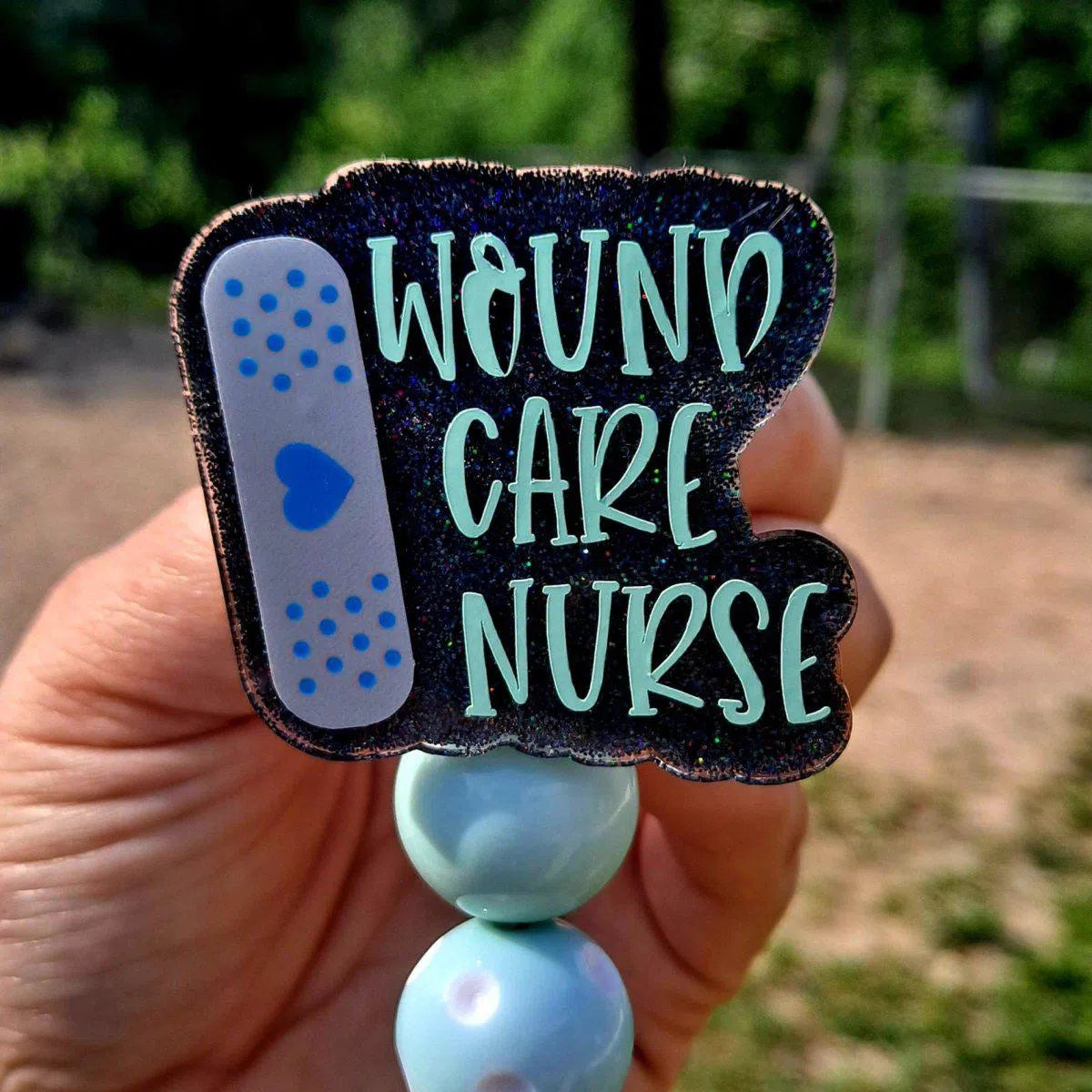 Wound Care Nurse Work Id Badge Reel Holder Clip.