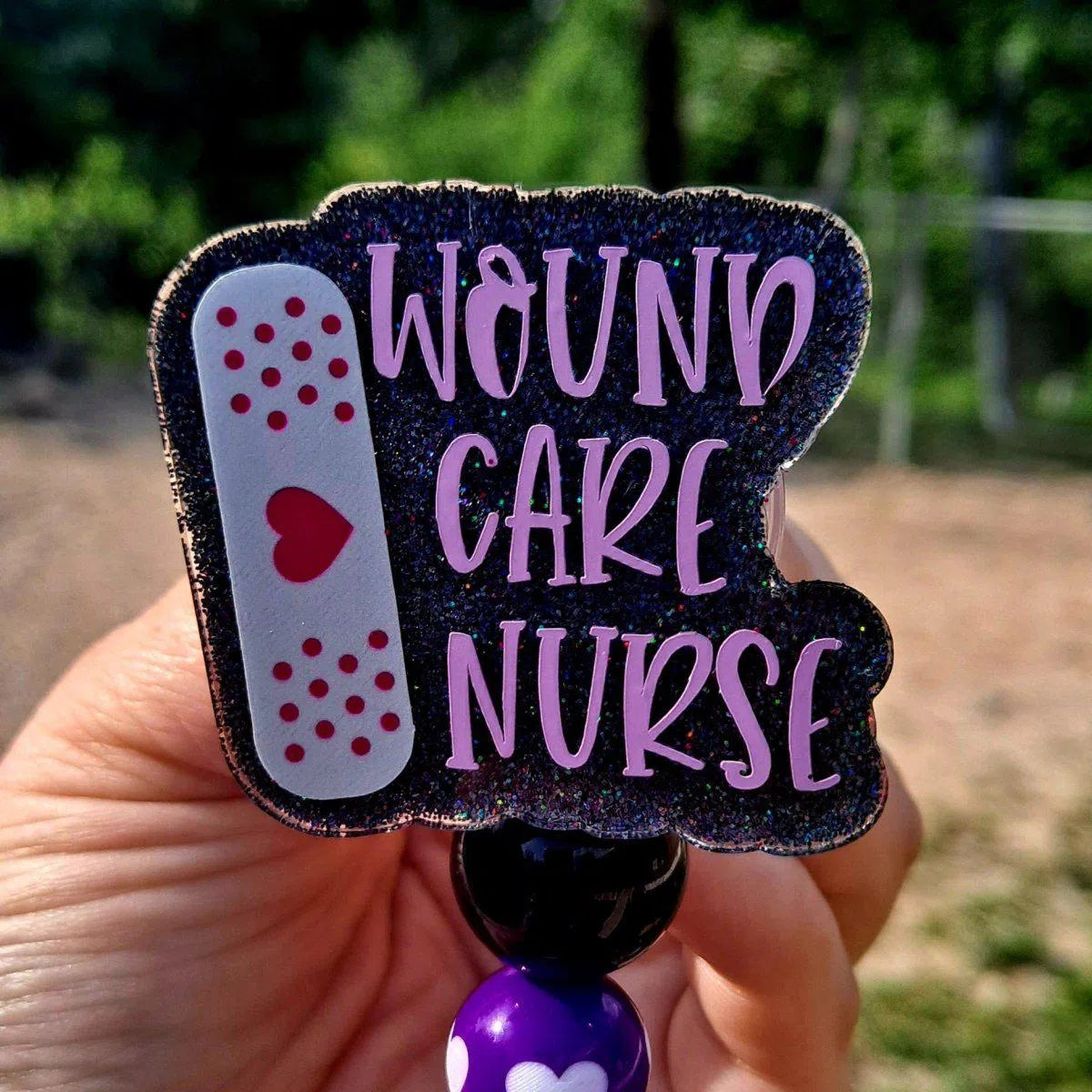 Wound Care Nurse Work Id Badge Reel Holder Clip.