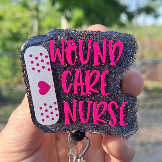 Wound Care Nurse Work Id Badge Reel Holder Clip.