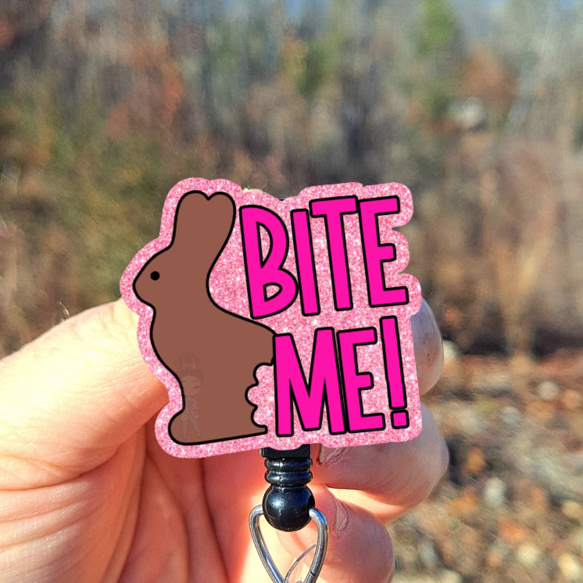 Easter Bunny Bite Me Badge Reel